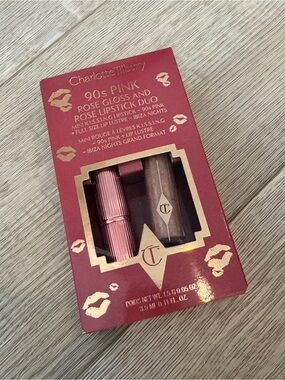 Charlotte Tilbury 90s Pink Rose Lipstick & Gloss Set - BRAND NEW
